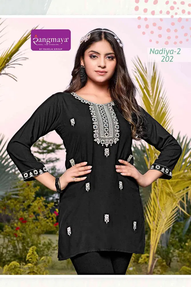 Nadiya Vol 2 By Rangmaya Rayon Tunic Ladies Top Suppliers In India